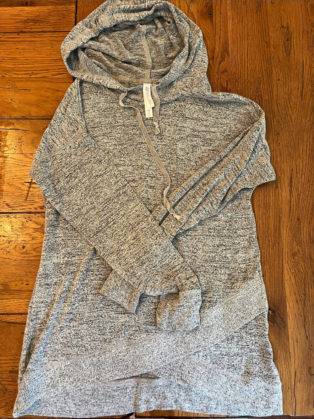 Gilligan & O'Malley Light Heather Gray Hooded Knit Pullover
